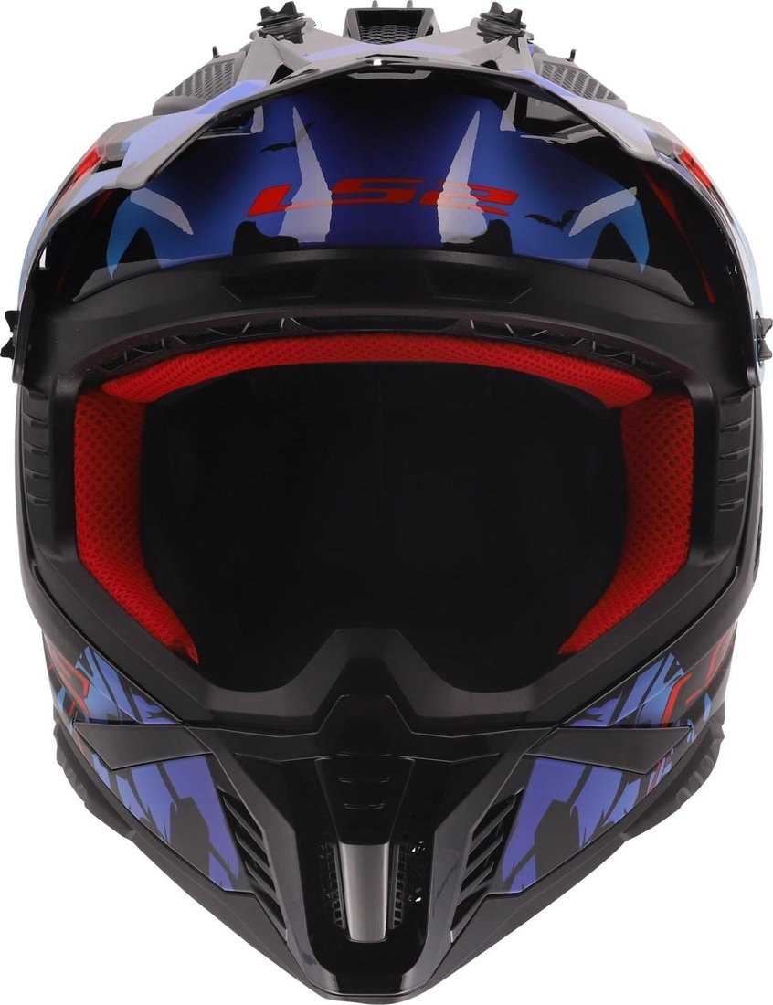 Мотошлем LS2 MX708 Fast II Zombie II (L, черный/красный/синий)