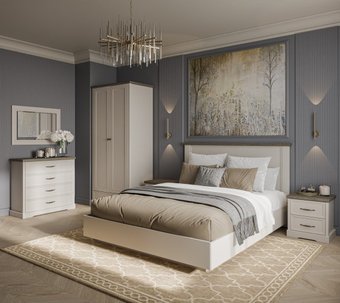 Кровать Anrex Toscana New 160 с ПМ (персидский жемчуг/каньон)