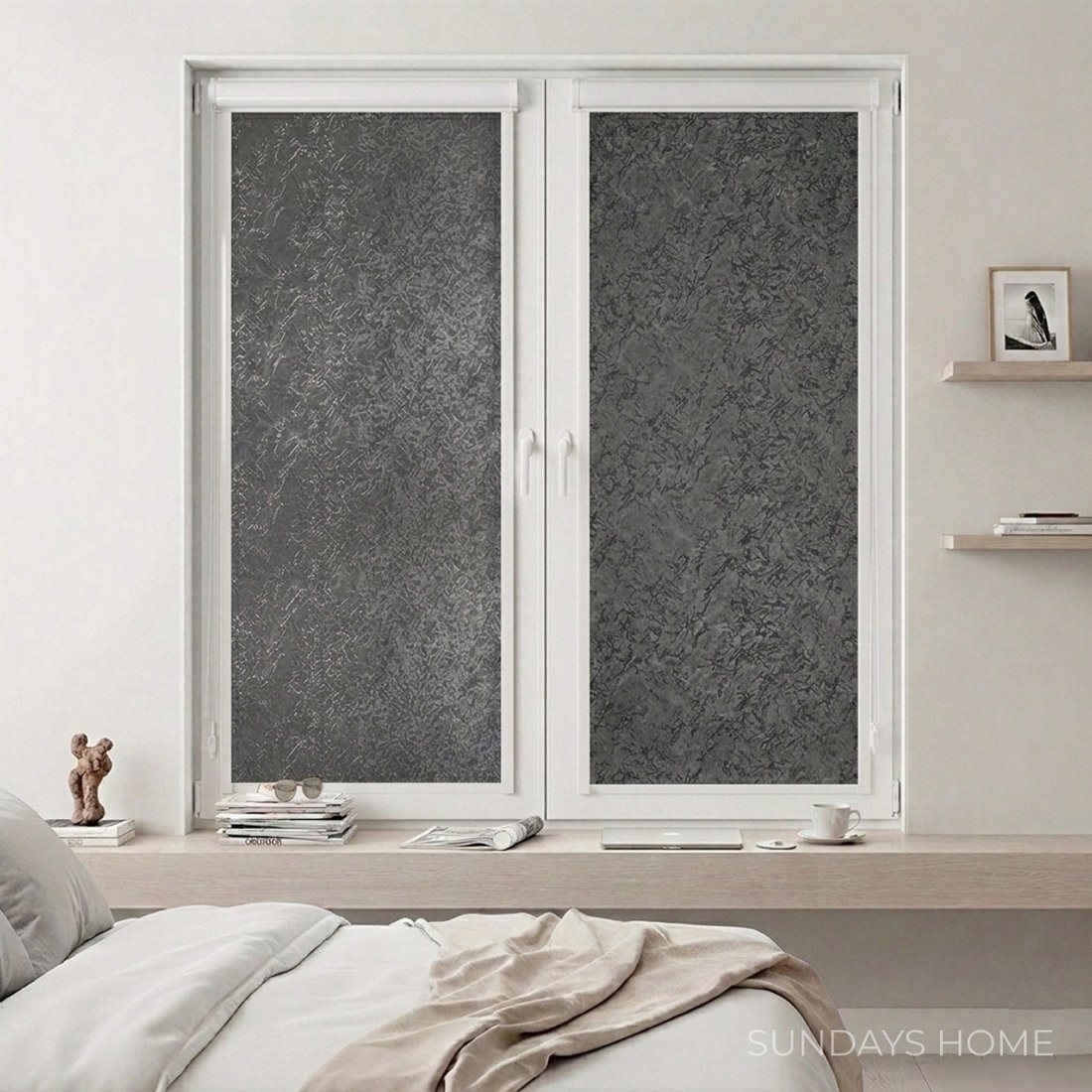 Рулонные шторы Sundays Home UNI-2 LM 87-24 52х160 (темно-серый, правая)