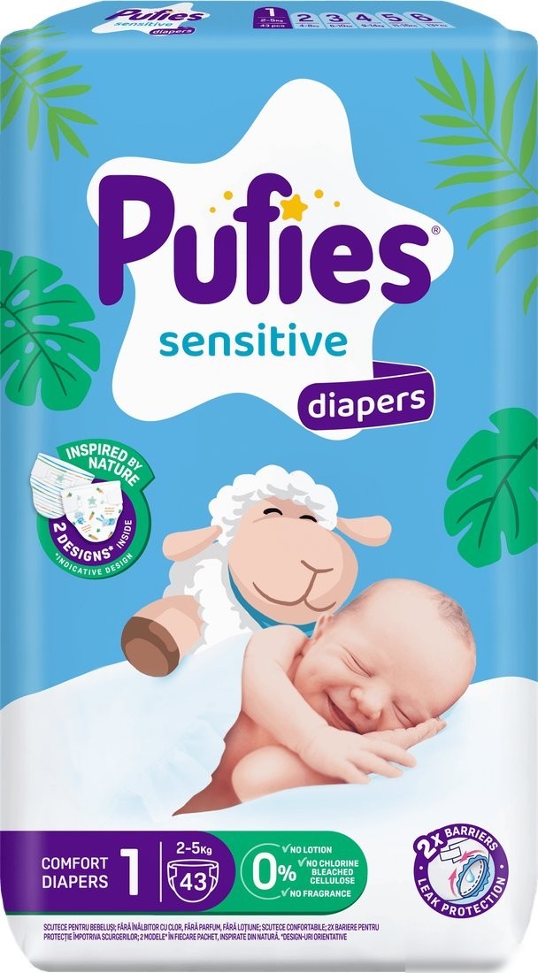 Подгузники Pufies Sensitive Newborn 2-5 кг (43 шт) Подгузники Pufies Sensitive Newborn 2-5 кг (43 шт)
