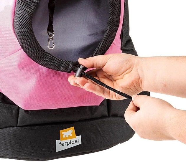 Рюкзак-переноска Ferplast Kangoo S (черный/розовый)