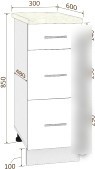 Шкаф напольный Кортекс-мебель Корнелия Лира НШ30р3ш (капучино/королевский опал)