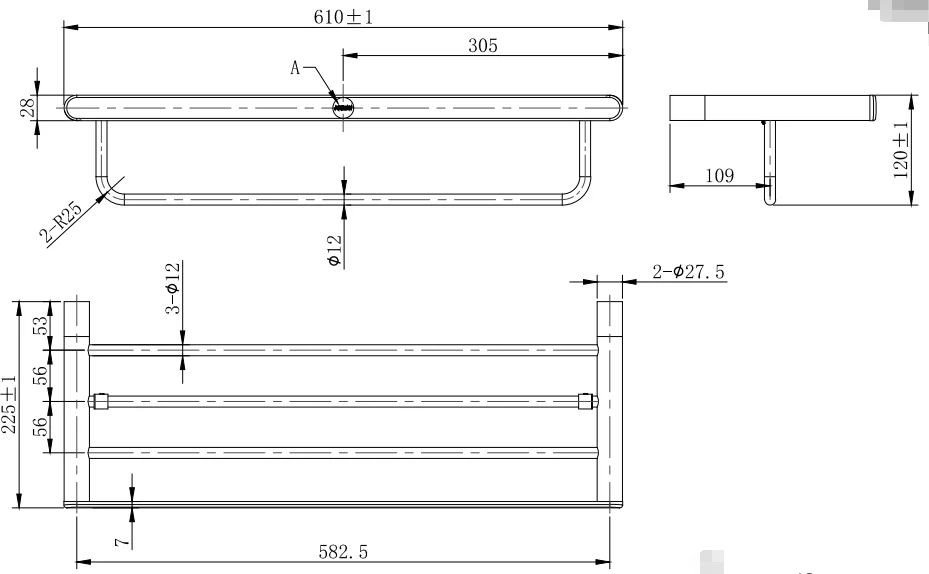 Arrow Полка для ванной AG520603CP (хром)