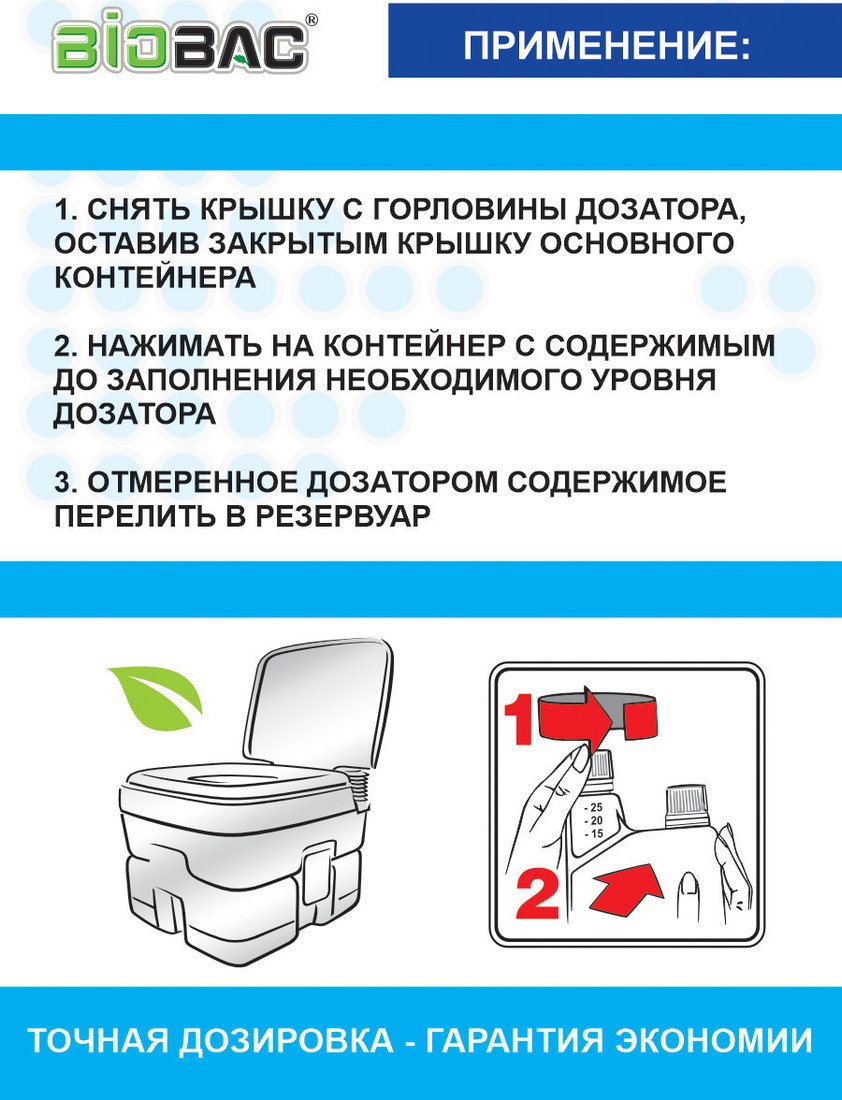 Жидкость для биотуалетов BioBac Изи Танк (1л)