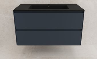 Symbolite Тумба под умывальник Лима 100 Line Plus 2 ящика + Line 100x48 (подвесная, графит/антрацит)