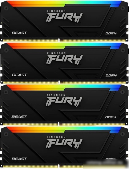 Оперативная память Kingston FURY Beast RGB 4x8ГБ DDR4 3200 МГц KF432C16BB2AK4/32