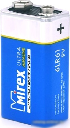 Батарейки Mirex Ultra Alkaline 9V 6LR6-E1