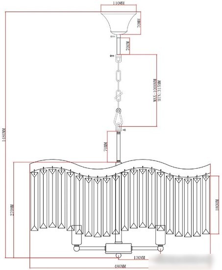 Подвесная люстра Moderli Wave V10767-6P