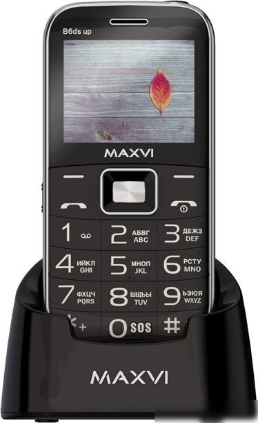 Кнопочный телефон Maxvi B6ds up (черный)