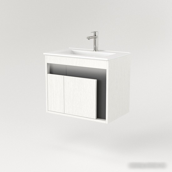 Дабер Тумба под умывальник 016 WeltWasser Deilbach 7517-60 Т16.6W.0.20_light (с подсветкой, белый древесный/серый)