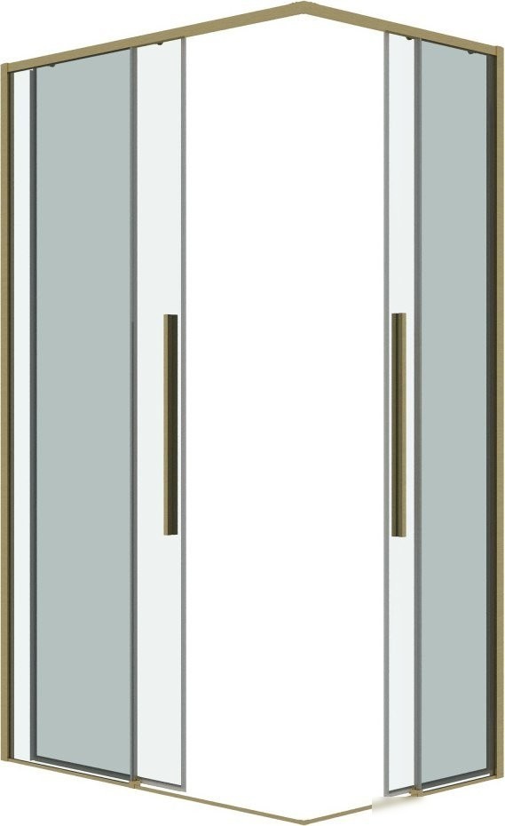 Душевой уголок Grossman Galaxy 100x80x195 300.K33.01.1080.32.00 (золото сатин/прозрачное стекло)