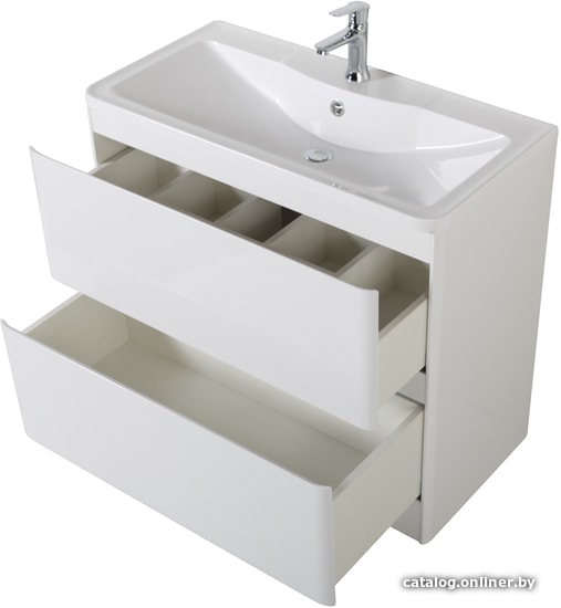 BelBagno Тумба под умывальник Albano-800-2C-PIA-BL (белый глянец)