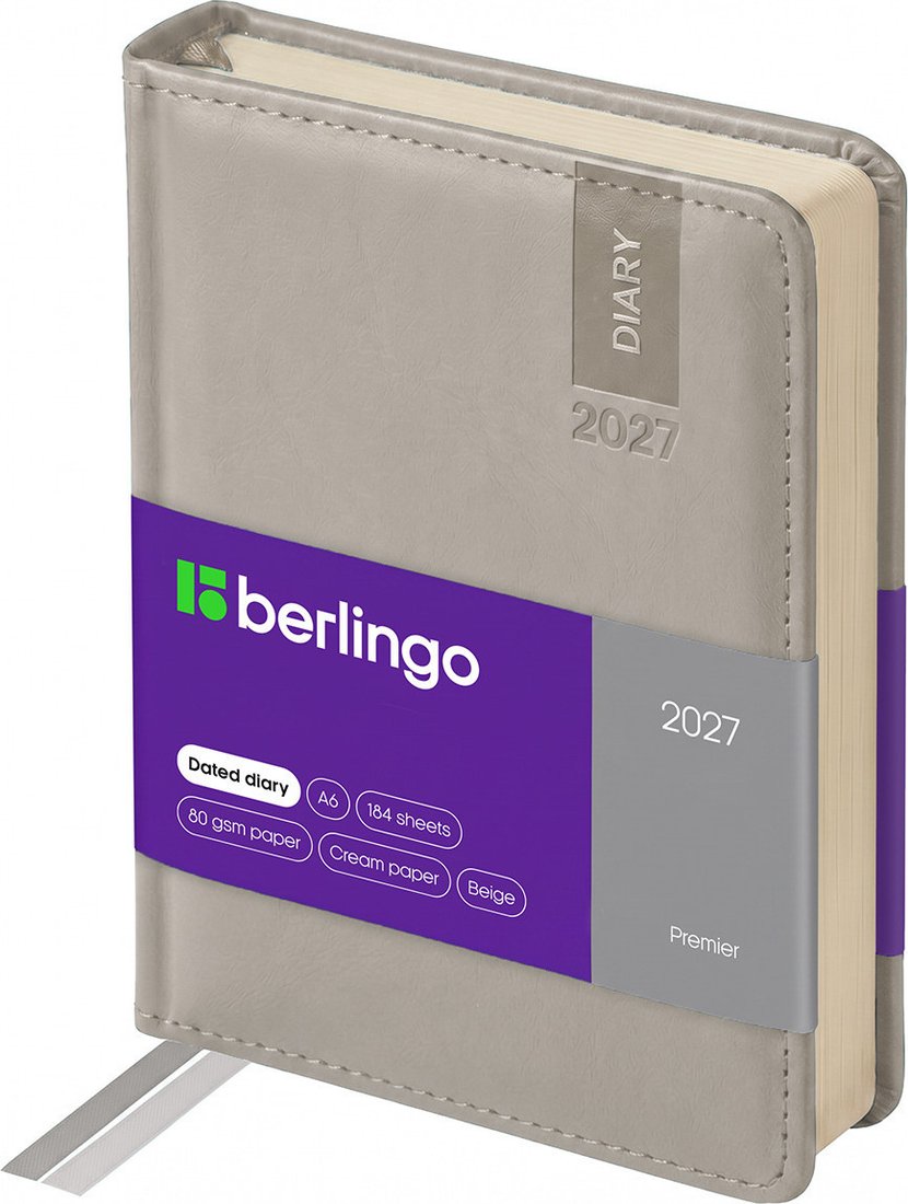 Ежедневник Berlingo Premier 2027г DD7_80607 (184л, бежевый) Ежедневник Berlingo Premier 2027г DD7_80607 (184л, бежевый)