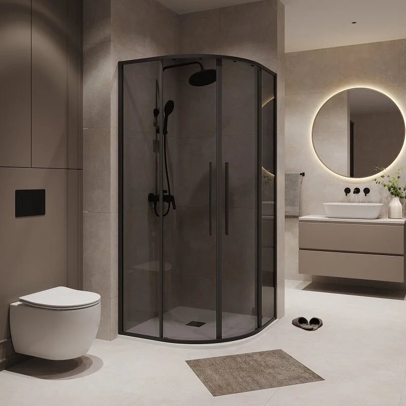 Душевой уголок Niagara NG-2827-34BLACK 100x100x195 (черный матовый/тонированное стекло)