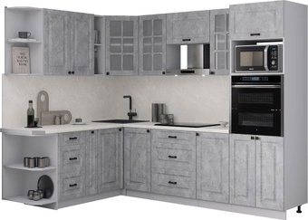 Готовая кухня Интерлиния Мила Деко 1.88x2.6 LV (керамика/керамика/опал светлый)