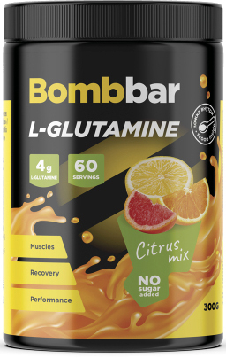 L-глютамин Bombbar L-Glutamine (300 г, цитрусовый микс)