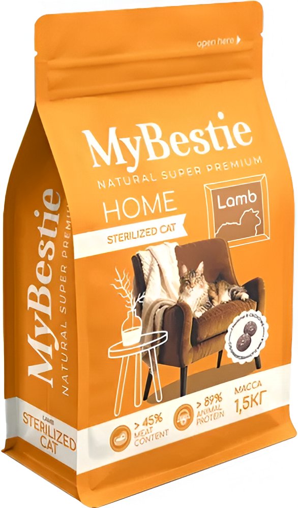 Сухой корм для кошек MyBestie Home Sterilized с ягненком (1.5 кг)