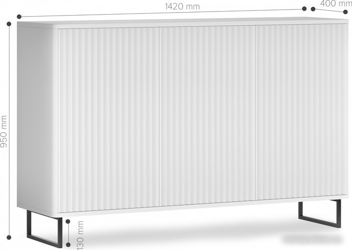 Комод Shtabe Royal 5051 эко (белый/белый/черный)