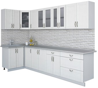 Готовая кухня Интерлиния Мила Крафт 1.2x3.2 (дуб полярный)