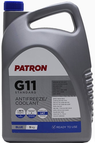 Антифриз Patron G11 Standard Blue 5кг