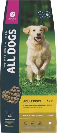 Сухой корм для собак All Dogs для взрослых собак с курицей 20 кг
