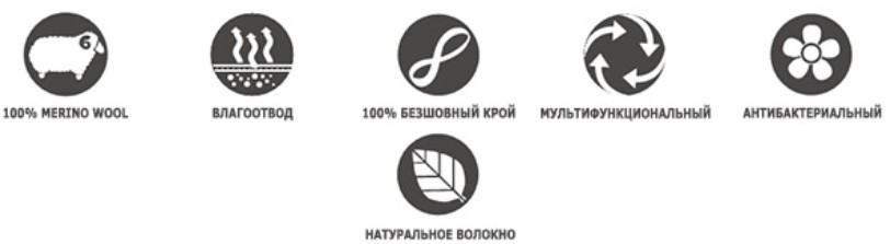 Шарф (бафф) Buff Midweight Merino Wool Solid Black 113023.999.10.00