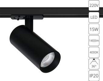 Трековый светильник Arte Lamp Bene A1946PL-1BK