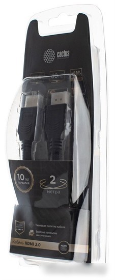 Кабель CACTUS HDMI - HDMI CS-HDMI.2-2 HDMI (2 м, черный)