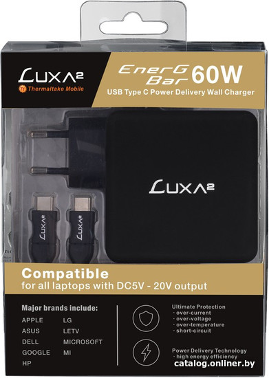 Сетевое зарядное LUXA2 EnerG Bar 60W PO-UBC-PC60BK-01