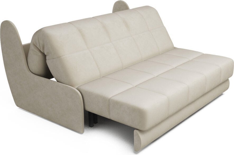 Диван Мебель-АРС Аккордеон Барон №2 ППУ 120x200 (бархат бежевый Star Velvet 6 Light Beige)