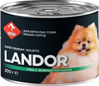 Консервированный корм для собак Landor Для мелких пород с зеленым горошком 2002228 0.2 кг