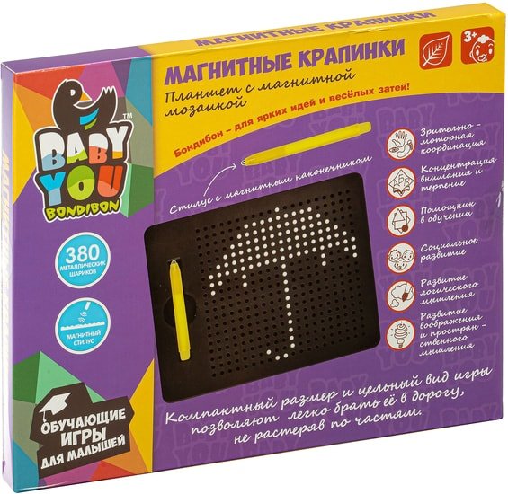 Интерактивный планшет Bondibon Мозаика в планшете Магнитные крапинки ВВ5125