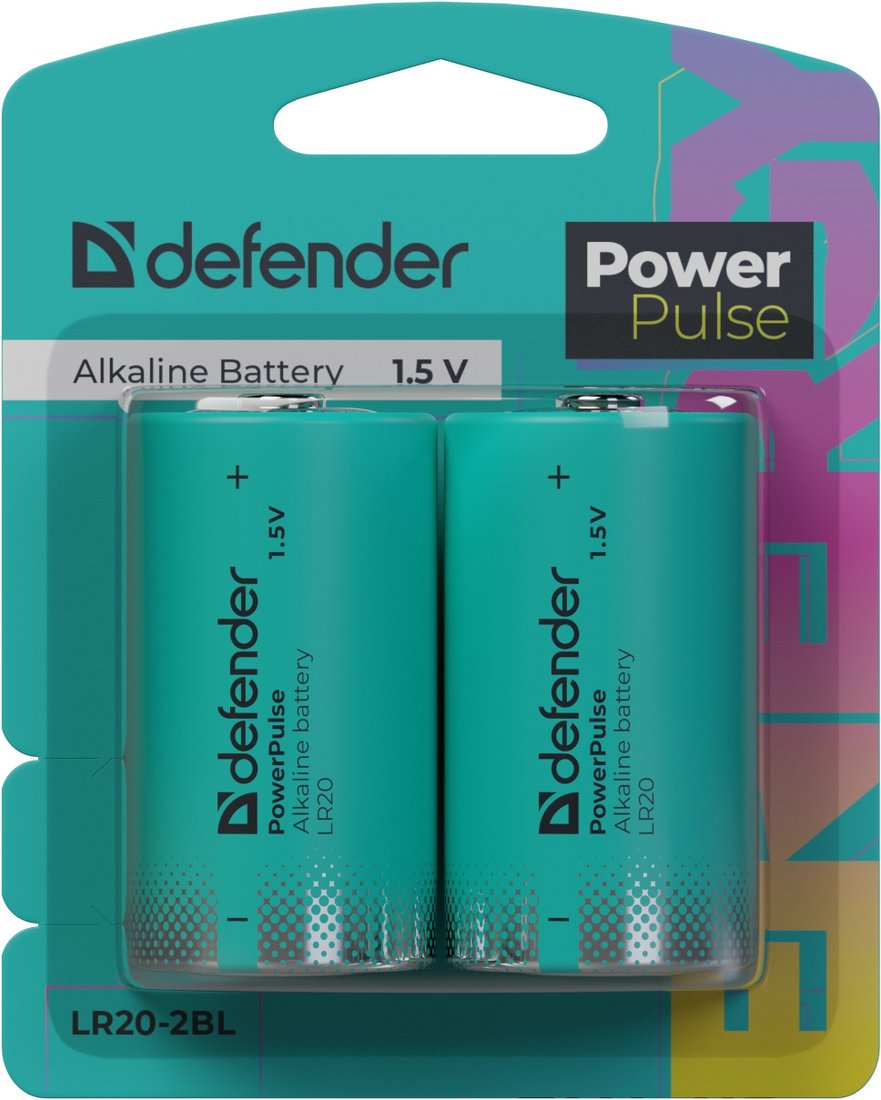 Батарейка Defender LR20-2BL