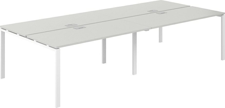 Офисный стол Norden 320х143.8х75 SG.256.SH.63.WH (белый/серый бархат)