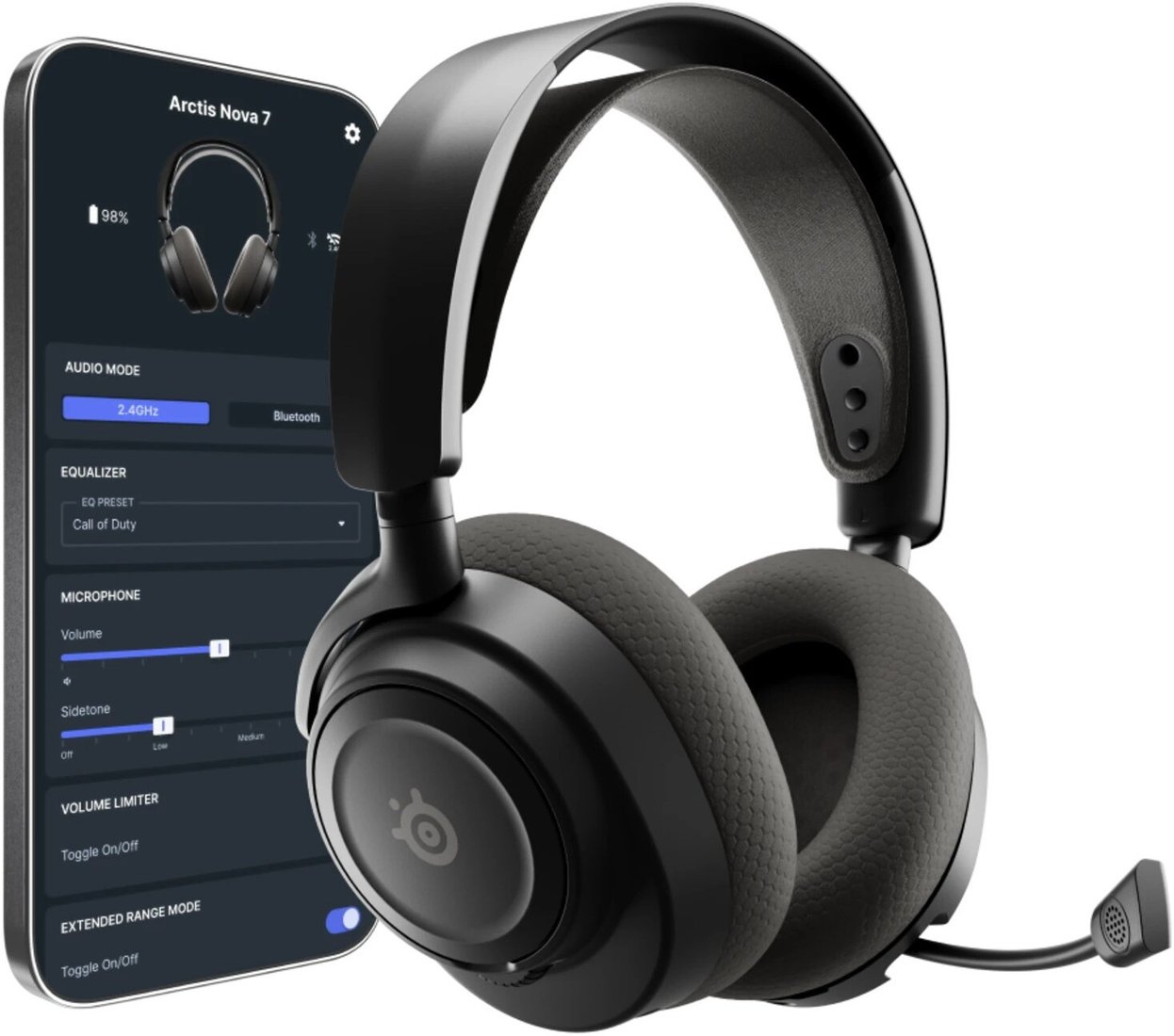 Наушники SteelSeries Arctis Nova 7P Wireless Gen 2 (для PlayStation, черный)