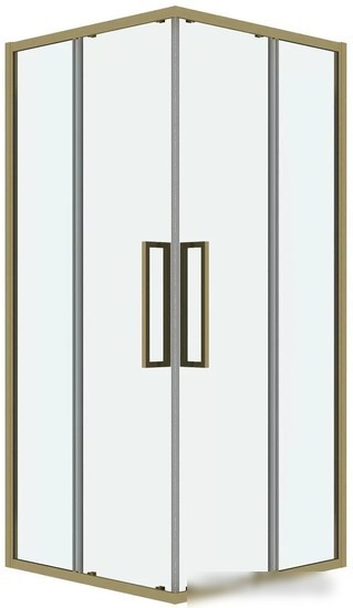 Душевой уголок Grossman Cosmo 80x80x195 300.K33.02.8080.32.00 (золото сатин/прозрачное стекло)