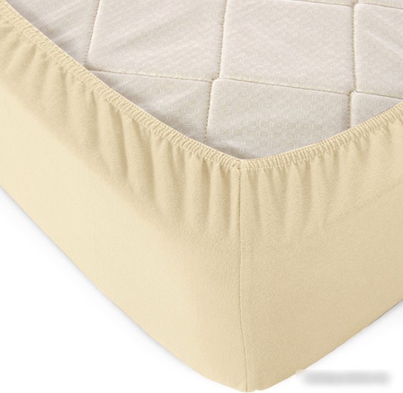 Постельное белье Alleri Трикотажная на резинке 80x200x20см (бежевый)