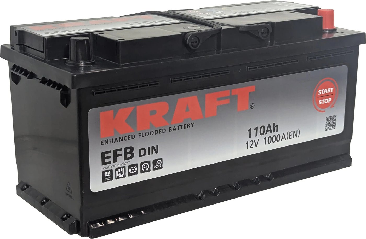 Автомобильный аккумулятор KRAFT EFB R (110 А·ч)