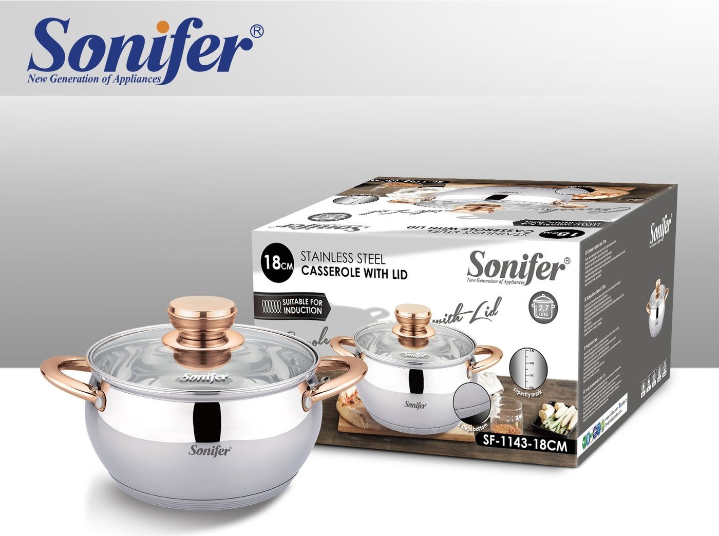 Кастрюля Sonifer SF-1143-18 (с крышкой)
