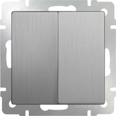 Выключатель проходной Werkel WL09-SW-2G-2W (серебряный рифленый)