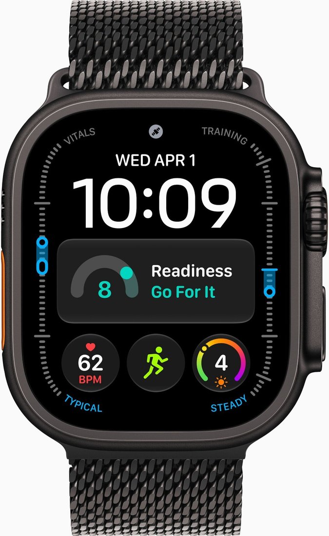 Умные часы Apple Watch Ultra 4 LTE 49 мм (титановый корпус, черный/черный, миланская петля L)