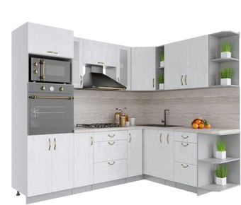 Готовая кухня Интерлиния Мила Крафт 1.88x2.4 правая (дуб полярный)