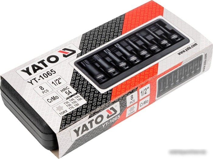 Набор торцевых головок Yato YT-1065 (8 предметов)