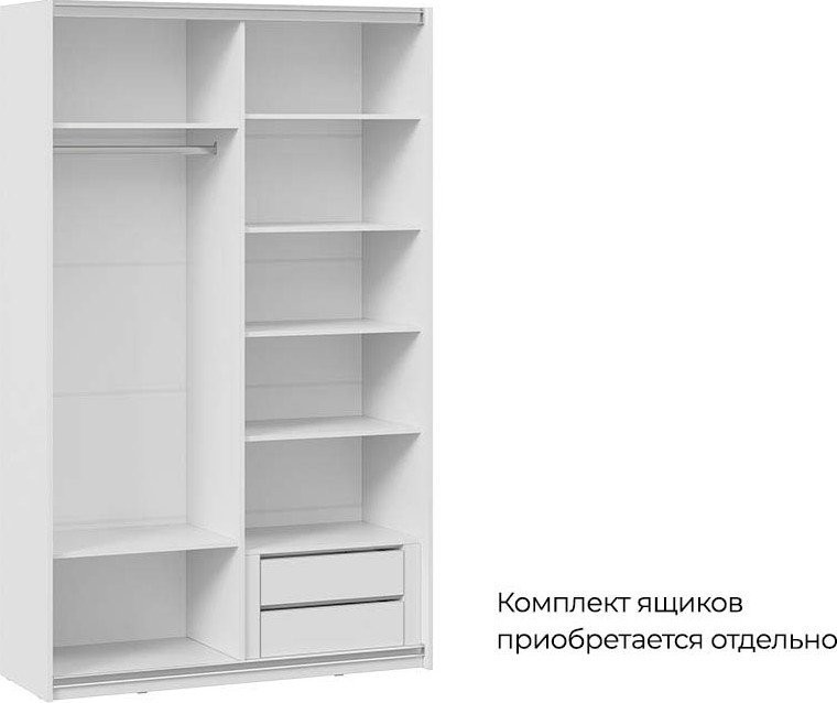 Шкаф-купе Трия Оскар Хилтон Т2 1400 271045 (ручка белая/белый снег/белый матовый)