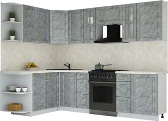 Готовая кухня Интерлиния Мила Шато 1.7x2.7 LV (керамика/керамика/опал светлый)