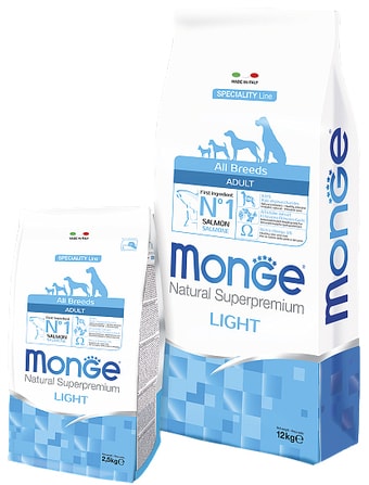 Корм для собак Monge Light Adult 2.5 кг