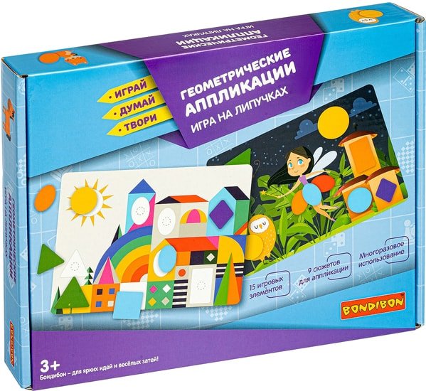 Развивающая игра Bondibon Геометрические аппликации ВВ4553