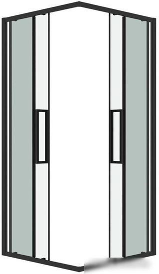 Душевой уголок Grossman Cosmo 100x100x195 300.K33.02.1010.21.00 (черный матовый/прозрачное стекло)