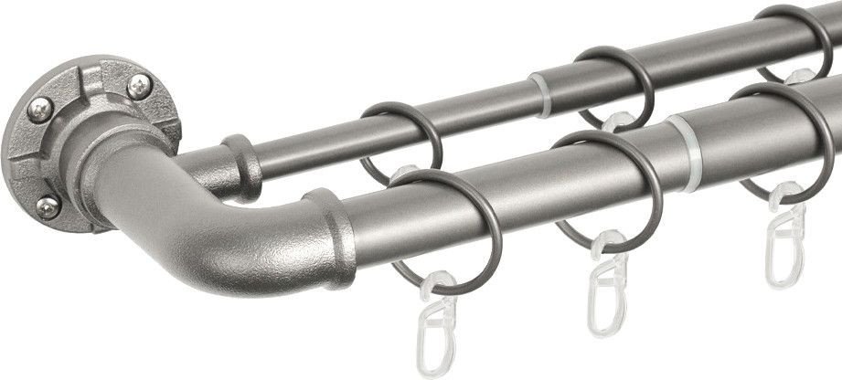Карниз для штор UG Home Раздвижной 2-рядный 2КР-153-360-ЧО (черное олово, 1.53-3.6м)