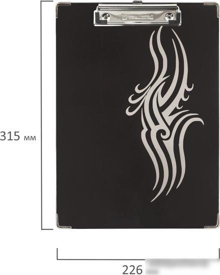 Планшет с зажимом BRAUBERG 232236 (черный)